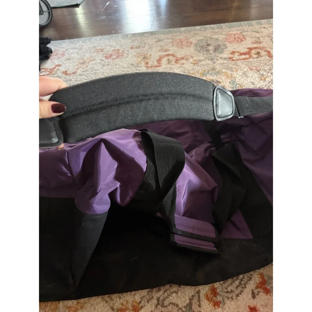 LL Bean Adventure Duffle Bag Purple Black Large Travel Gym Bag Sarah Vintage